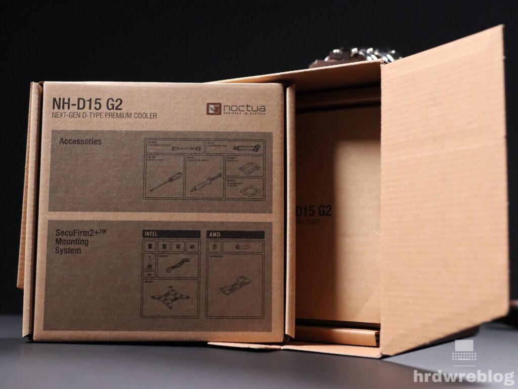 Frontansicht der Noctua NH-D15 G2 Accessory Box. 