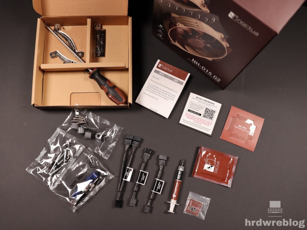 Übersicht des Noctua NH-D15 G2 Zubehörs.